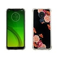thumbnail image 1 of Flower on Black Case for Motorola G7 power 6.2'' 4 Cushion Corners TPU Bumper + Hard Acrylic Back Shockproof Scratch-Resistant Cover for Girls Women Teen, 1 of 4