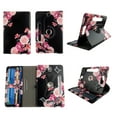 thumbnail image 1 of Flower Black For LG G PAD X 8-inch Tablet Case Universal Android Cases 360 Rotating Folio Stand Protector Pu Leather Cover Travel e-reader Card Cash Slots Multiple Viewing Angles, 1 of 5