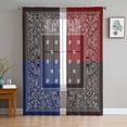thumbnail image 1 of Flower Black White Sheer Curtains for Living Room Transparent Tulle Window Treatments Bedroom Kitchen Home Decor Veil Drapes, 1 of 2