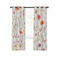 thumbnail image 1 of Flower Blackout Curtains 54 Inches Long for Bedroom, Eucalyptus Plant Garden Red Floral Watercolor Thermal Insulated Room Darkening Black Out Window Curtain Panels Grommet Drapes for Living Room, 1 of 8