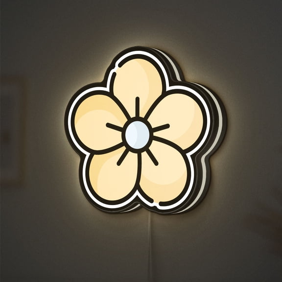 Flower Bloom 3D Novelty Light Box, Botanical Garden Lamp Decor for Nature Lovers, Plant Enthusiasts and Spring Interiors (Height 8 inch, 20cm)