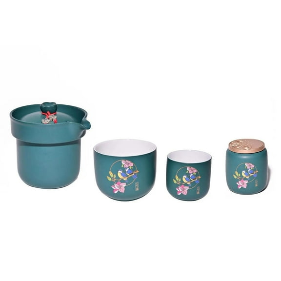 Flower Blooming Rich Kung Fu Car Portable Outdoor Tea Set Set Quick Cup One Pot Two Cups Tea Pot