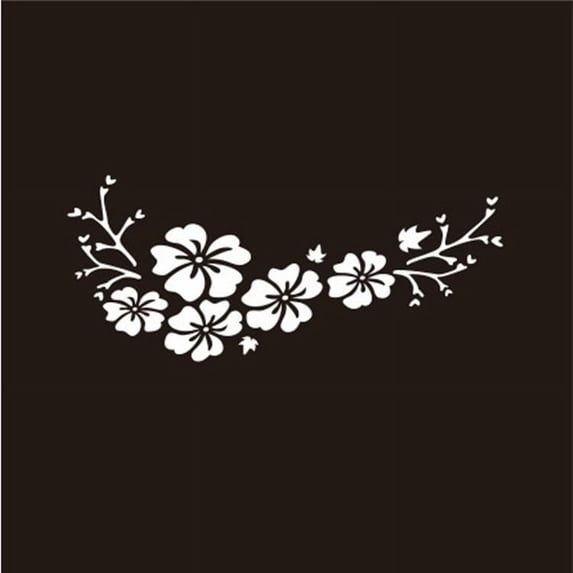 Flower Blossom Decal Car Stickers Auto Window Bumper Door Scratch Cover Decals Car Motorcycle Vinyl Stickers Exterior Decoration