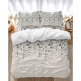 thumbnail image 1 of Flower Blue Bedding Duvet Cover Set King Size 4 Pieces Grey Cherry Blossoms Cotton Linen Background Bedding Set with Zipper Closure, 1 Comforter Cover 92x106 Inches 1 Flat Sheet & 2 Pillow Cases, 1 of 7
