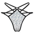 thumbnail image 1 of Flower Blue Grey Cherry Blossoms Open Type Women's Panties Crotch Opening G-strings Thongs Lingeries Underwear, 1 of 7