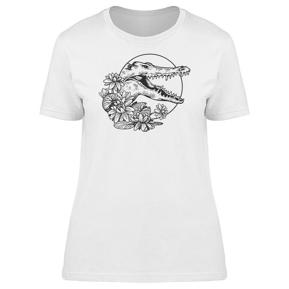 Flower Boho Crocodile T-Shirt Women -Image by Shutterstock, Female Large