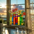 thumbnail image 1 of Flower Book Acrylic Suncatcher, Library Books Window Hanging, Flower Bookshelf Window Decor, Book Club Gift, Book Lover Gift, Bookish Decor, 1 of 7