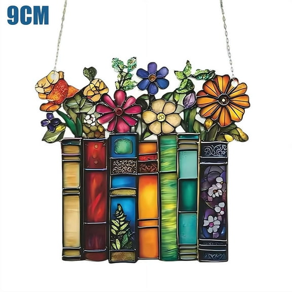 Flower Book Suncatcher acrylic Window Hanging garden decor 3.5inch
