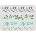 thumbnail image 1 of Flower Border Stencil 4 Style Reusable Flower Drawing Stencil Vines Pattern Stencil Ivy Decoration Stencil, 1 of 9