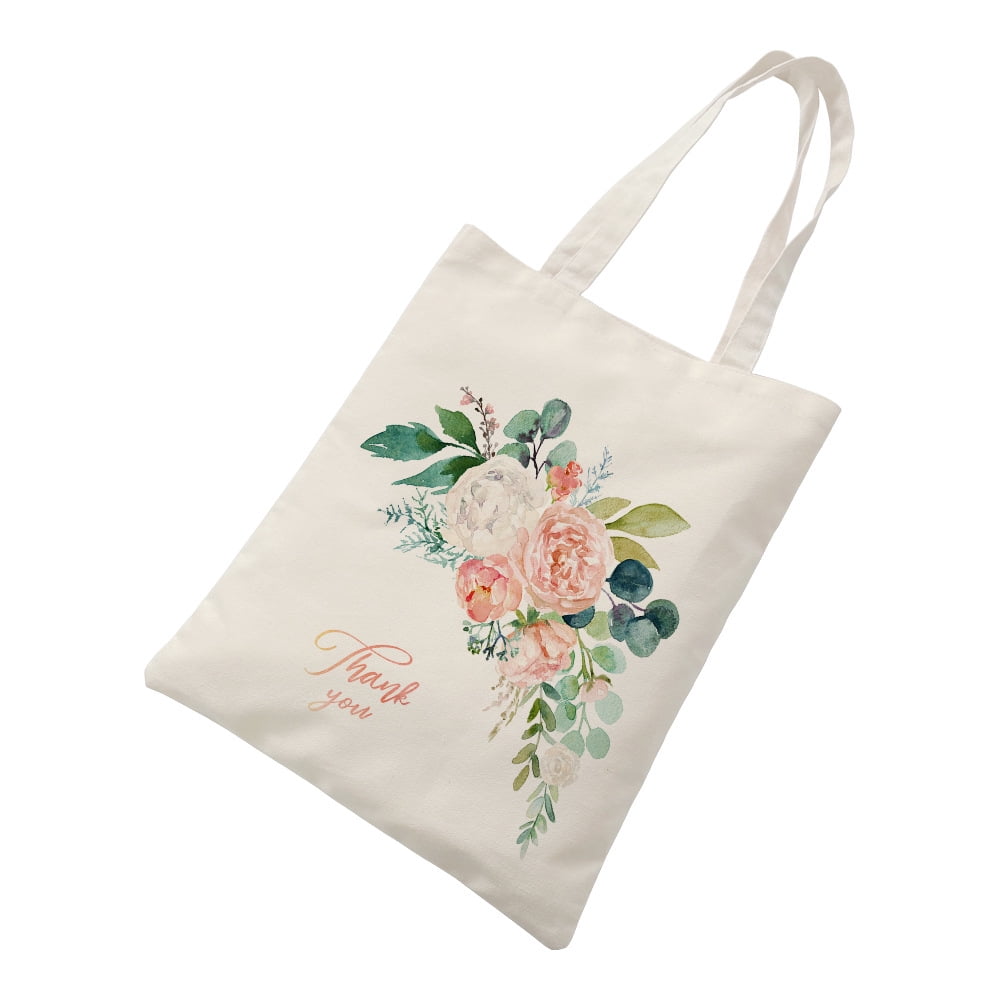 Flower Botanical Art Pattern Reusable Handbags Canvas Tote Bag Printed For Beach College White Tote Bag 30x40cm Walmart