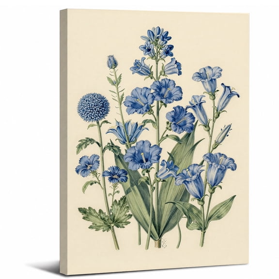 Flower Botanical Canvas Wall Art Framed Bathroom Decor,perfect for bathroom bedroom or living room decor beautiful wall artwork,20x30in