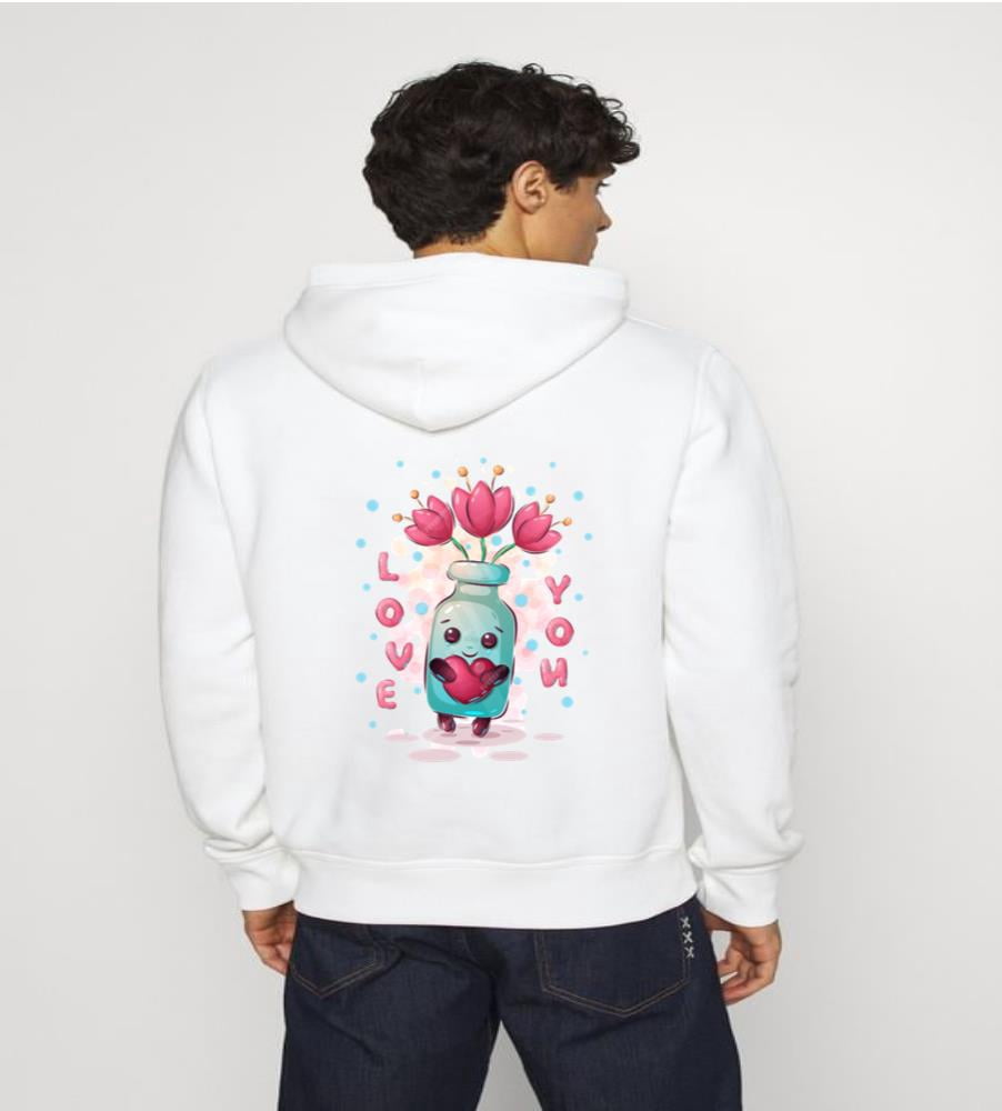 Flower Bottle Illustration Hoodie – Elegant, Artistic Design with a ...