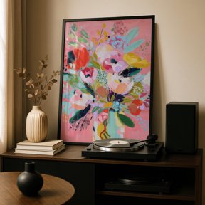 Flower Bouquet Abstract Colorful Illustrations Poster