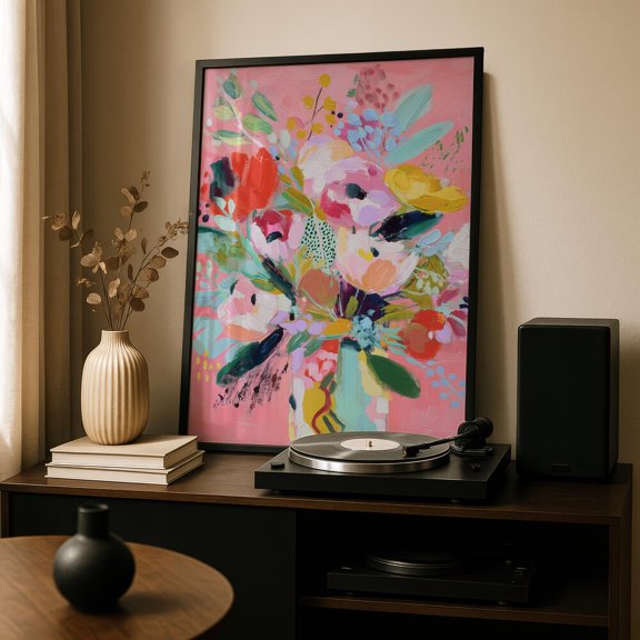 Flower Bouquet Abstract Colorful Illustrations Poster