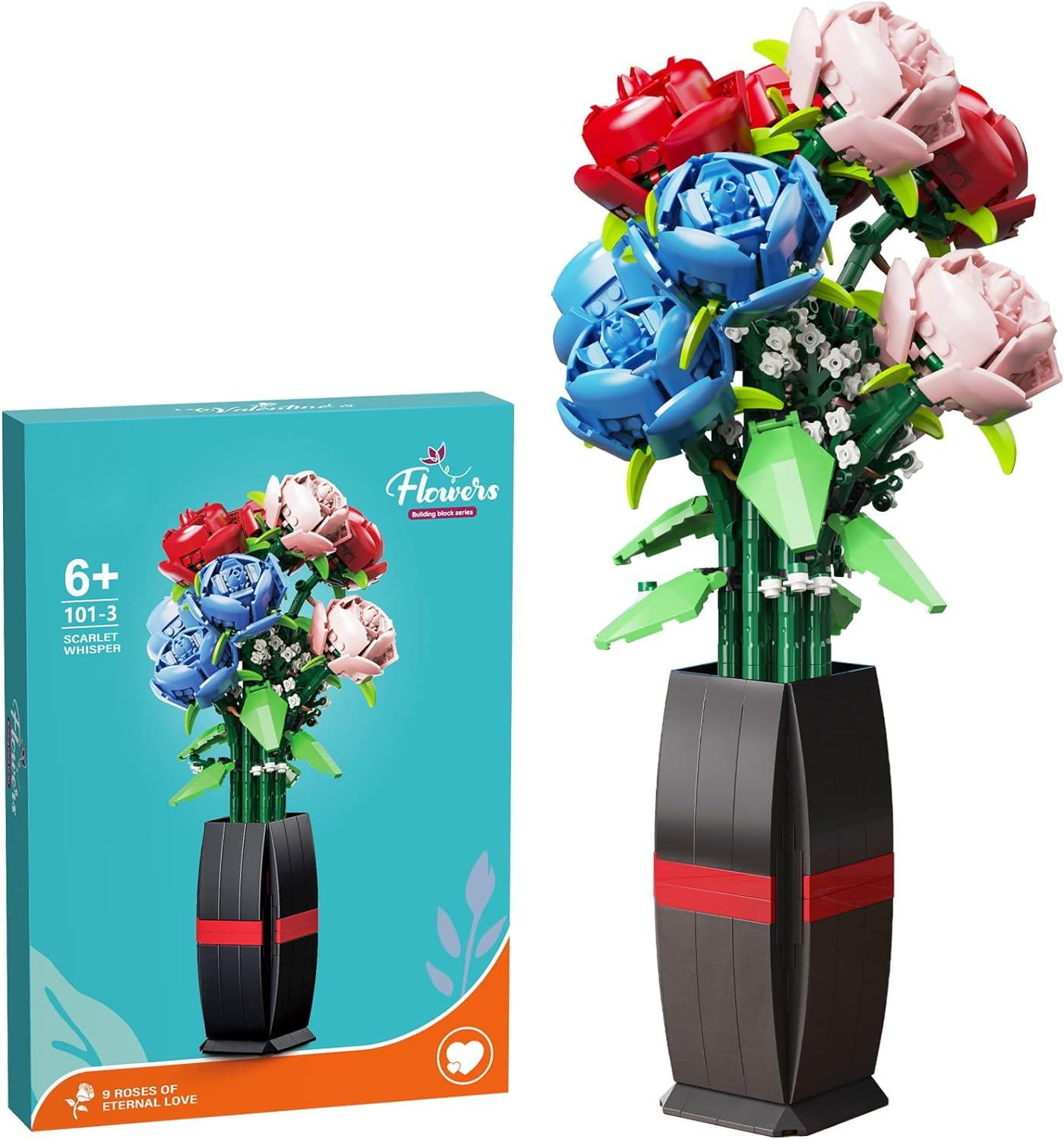 New Xiaomi Rose Building Blocks Artificial Flower Eternal Rose