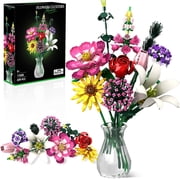 Flower Bouquet Building Set, 699 Psc Bouquet Compatible with Lego, Artificial Flowers Arrangement Building Toys,Office Home Decoration, Valentine Day, Birthday for WomenNo Vase-699Pcs