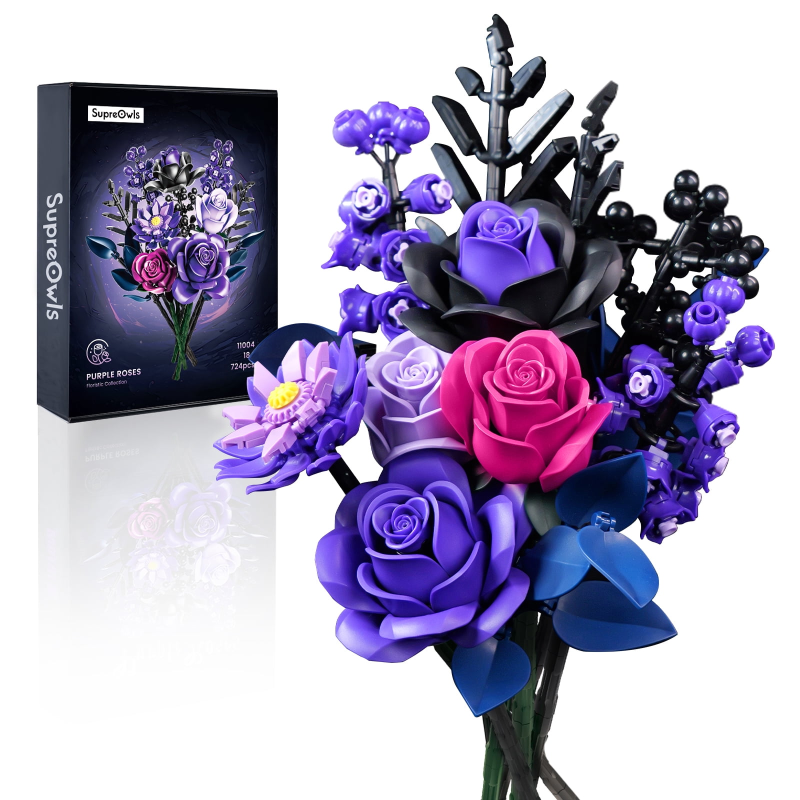 Building Boat Flower Bouquet Set, Artificial Roses and Decorative