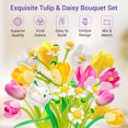 Flower Bouquet Building Set Tulips,Artificial Flowers, DIY Unique