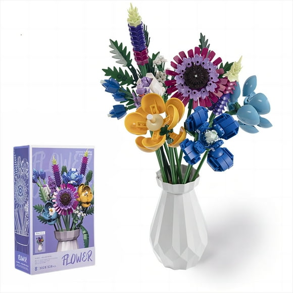 Flower Bouquet Building Sets, Artificial Plant Building Set with Flowers, DIY Unique Decoration Home, Lego Compatible, 528 Pieces Botanical Collection for Adult Her/Mom/Women/Girl