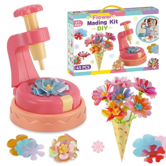 Creative Fabric Flower Bouquets Toys, DIY Craft Kits Toys for Kids - Flowers Maker Toy, Arts & Crafts for 4 5 6 7 8 Year Toddler Girl, Ideal Christmas Birthday Gifts for Girls