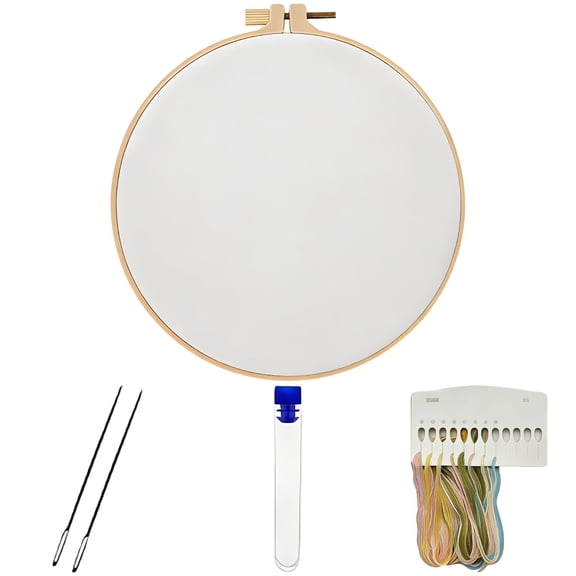 Flower Bouquet Embroidery Kit, DIY Art Craft Set with Pre-Printed Pattern, 7.9 in Wood Hoop, 8 Colors Thread, Needles, Storage Tube for Beginners & Adults
