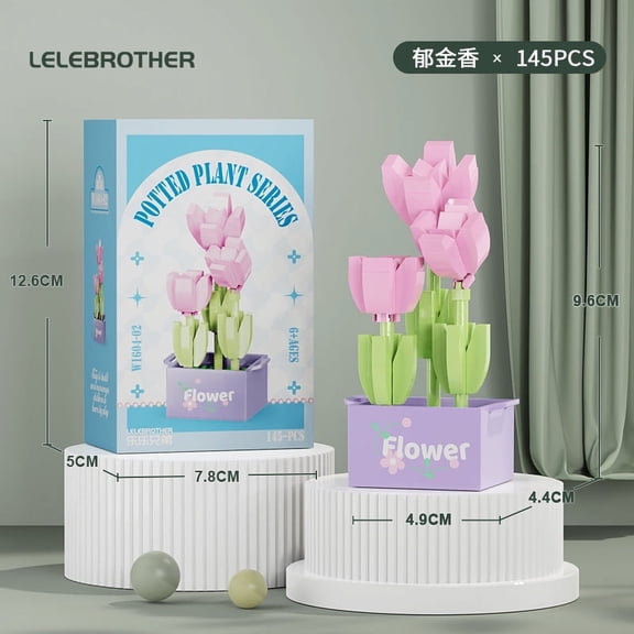 Flower Bouquet Mini Particle Building Blocks Flower Kit 3D DIY Creative Plants Micro Bricks for Home Decor Girl Gift Adults Kids