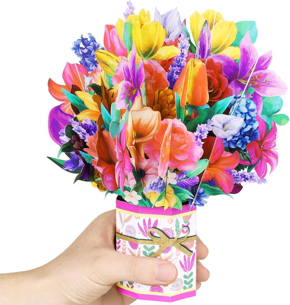 Flower Bouquet Pop Up Card Mother's Day Flower Card Get Well Soon Card ...