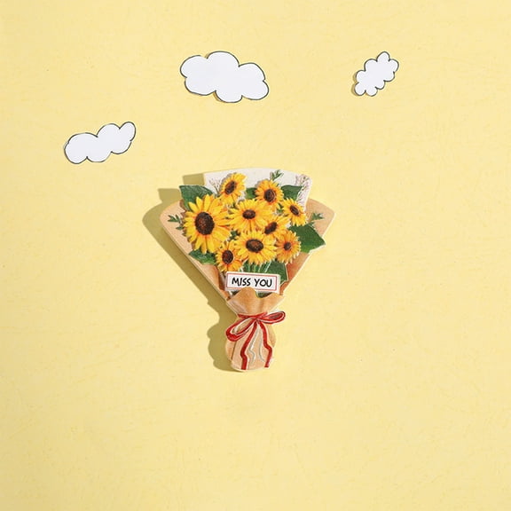 Flower Bouquet Resin Fridge Magnets 3D Magnetic Stickers Refrigerator Decoration Multi-color Floral Design Safe Material Multi-purpose Magnets Gift Choice Home Decor