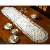 Flower Bow Embroidered Lace Vintage Vintage Design Table Runner