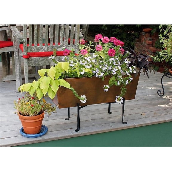 Flower Box with Folding Stand, Copper