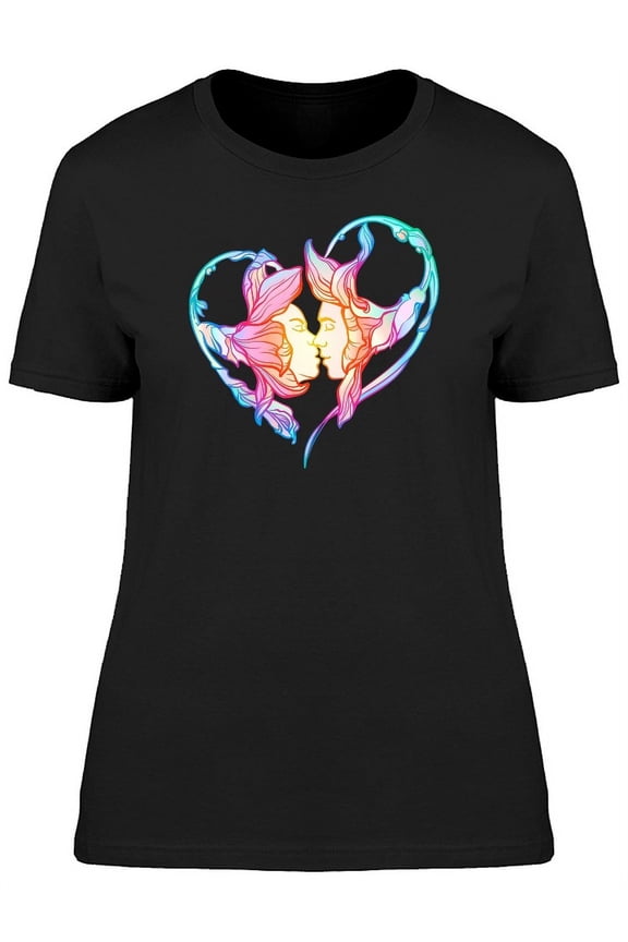 Flower Boy & Girl Kiss T-Shirt Women -Image by Shutterstock, Female Medium