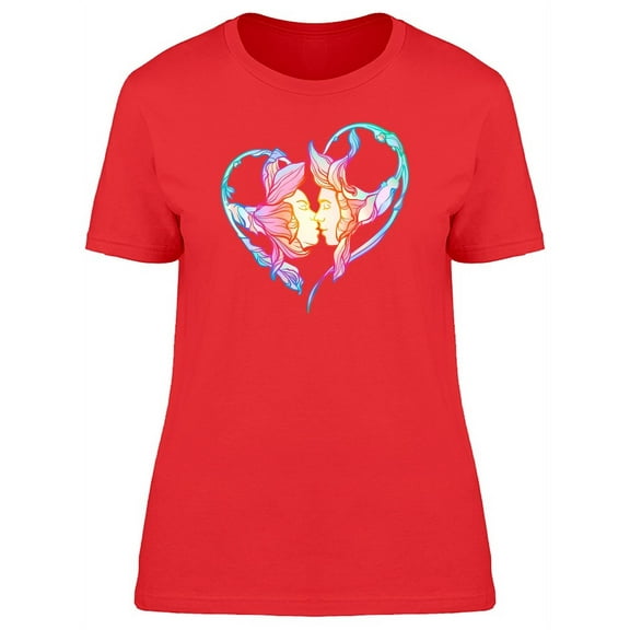 Flower Boy & Girl Kiss T-Shirt Women -Image by Shutterstock, Female x-Large