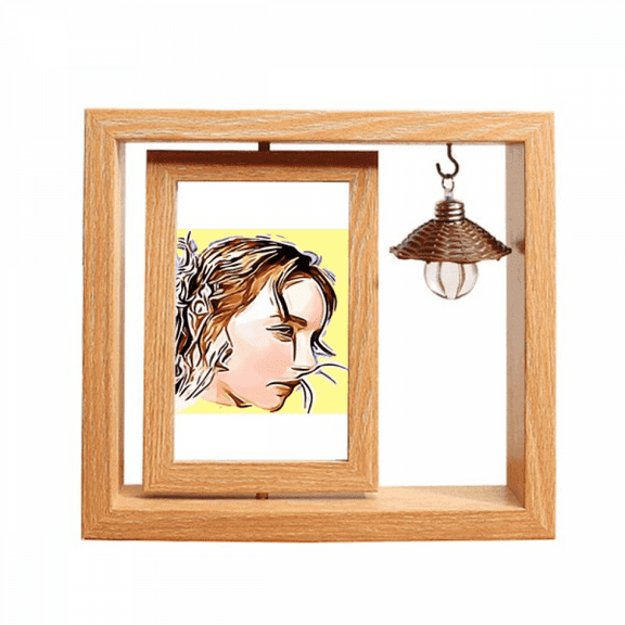 Flower Branch Effect Splendid Wooden Rotating Picture Photo Frame 4x6