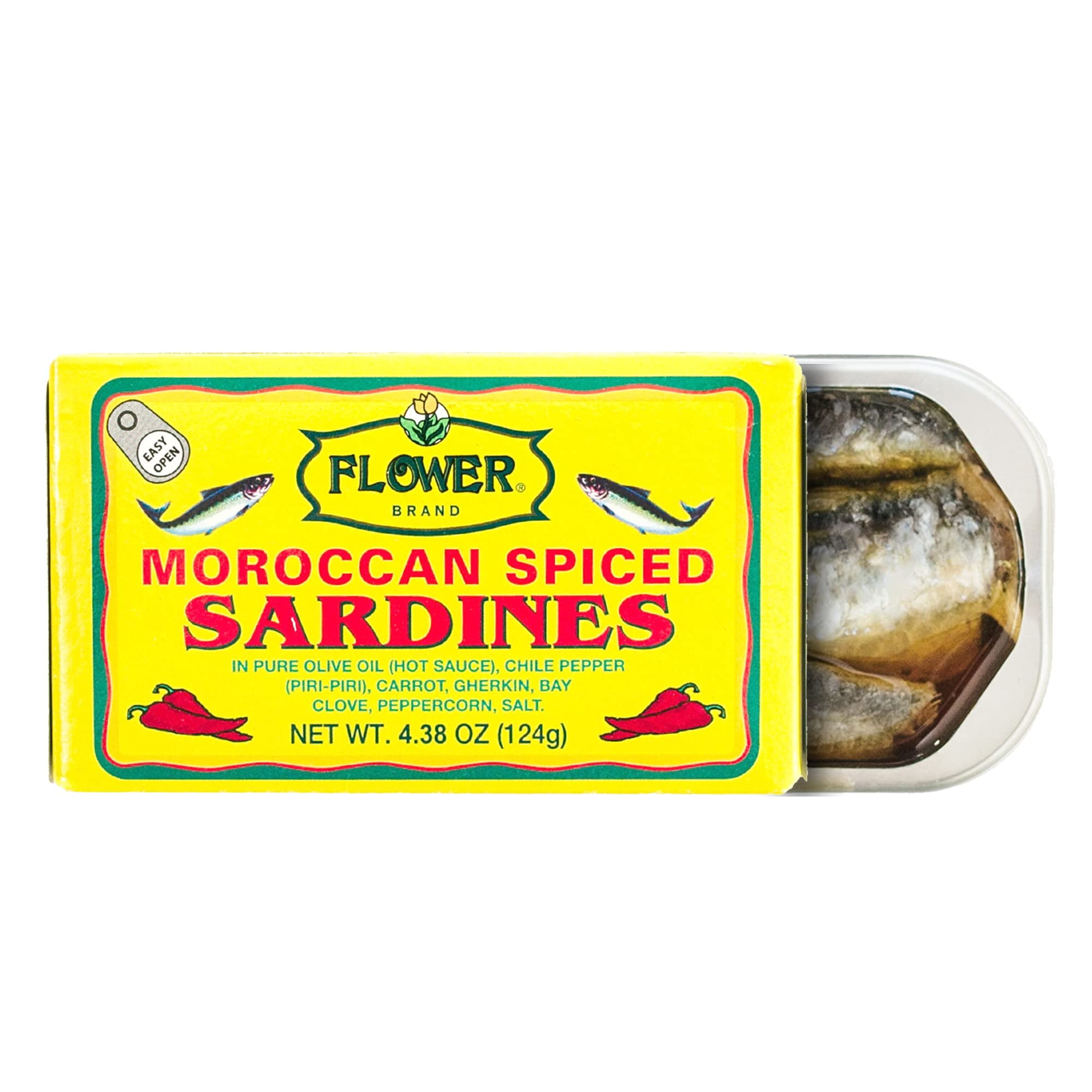 Flower Brand Spiced Sardines OIF8 (Olive Oil) 4.38 oz Wild Sardines