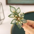 thumbnail image 1 of Flower Bridal Hair Clip Rhinestone Bride Wedding Hair Piece Crystal Hair Barratte Evening Party Hair Accessories for Women and Girls(B Green), 1 of 4