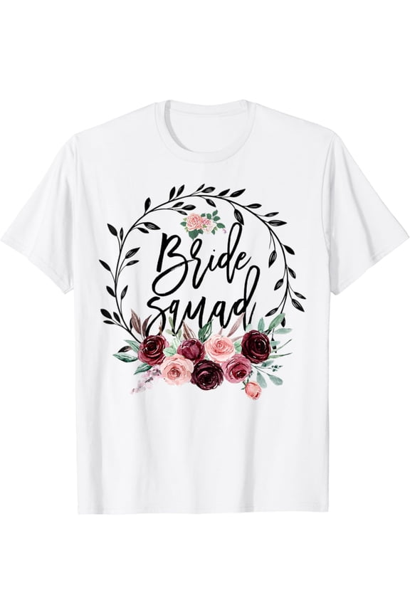 Flower Bride Squad Bridal Shower Wedding Bachelorette Party T-Shirt, F884 Tshirt All Size S-5XL