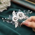 thumbnail image 1 of Flower Bride Wedding Hair Comb Silver Leaf Bridal Hair Piece Hair Accessories for Women and Girls, 1 of 4