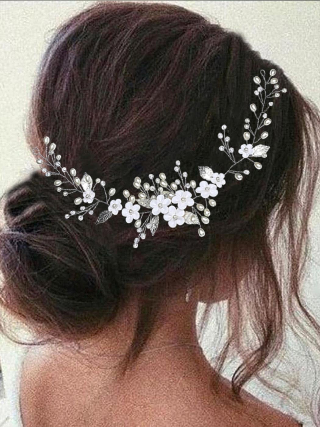 Flower Bride Wedding Hair Vine Pearl Bridal Headpieces First  display picture 2