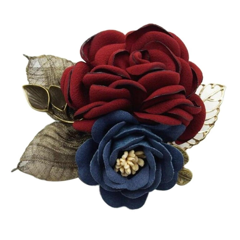Red Flower Brooch Pin for Women,5 Pieces Rose Carnation Peony Flower Enamel  Brooch Lapel Pins Badges Jewelry Accessories for Mother Girl Gift Clothes