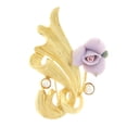 thumbnail image 1 of Flower Brooch-Pin With Bead Accents Gold-Tone & Multi Colored #LQP1017, 1 of 2