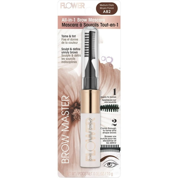 Flower Brow Master All-in-1 Brow Mascara, Medium/Dark
