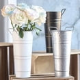 thumbnail image 1 of Flower Bucket Galvanized Iron Vase, Vintage Industrial Waterproof Planter for Fresh or Dried Flowers, Rustic Home Decor Storage Bin for Kitchen or Entryway, Topliu, 1 of 7