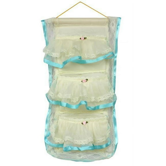 Flower Bud Silk Blue Lace/Wall Hanging/Wall Organizers/Baskets/Hanging Baskets - Blue