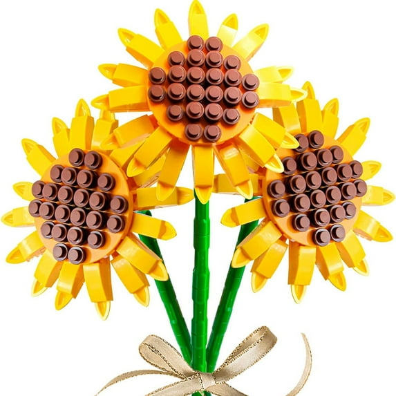 Flower Building Block Set Sunflower Bouquet Bonsai Eternal Flowers Toy Mother's Day Gift-1PCS
