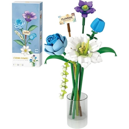ZOGYMOZ 488 Pcs Flower Building Kit for Gifts, Artificial Flower Building Block Set for Home Decor