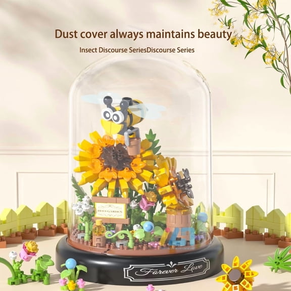 Flower Building Blocks Toy for Home Decor and Display Birthday Gifts for Lovers of Plants Collection