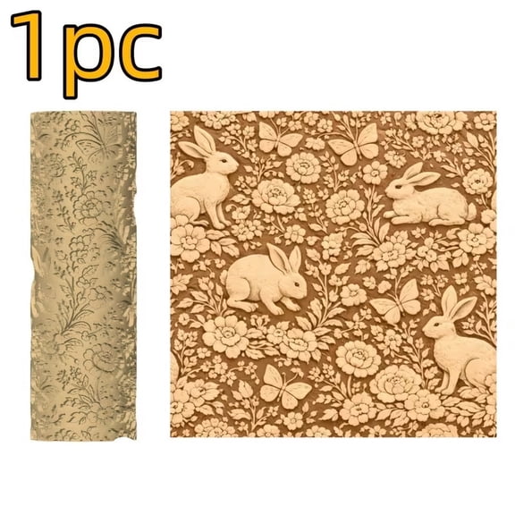 Flower Bunny Textured Roller | Precise and durable plastic mold | Ideal tool for polymer clay and jewelry making