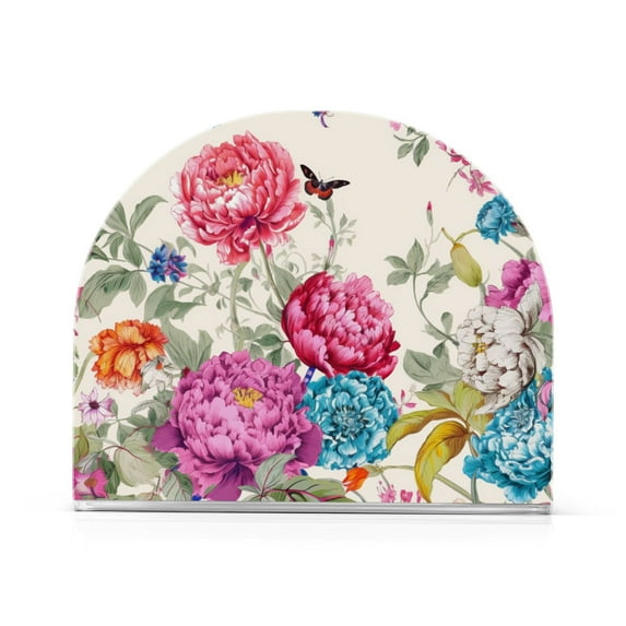 Flower Butterfly Acrylic Napkin Holder Clear Paper Tissue Dispenser Kitchen Dining Room Bathroom Party Hotel