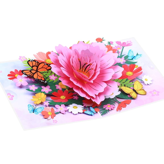 Flower Butterfly Card with Envelope Elegant Greeting Card for Women Handmade Birthday Anniversary Graduation Card