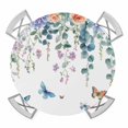 thumbnail image 1 of Flower Butterfly Elastic Fitted Round Table Cover Eucalyptus Leaves Waterproof Outdoor Tablecloth for Holiday Party, Picnic, Patio & Dining Fits Tables Up to 36"-44", 1 of 8